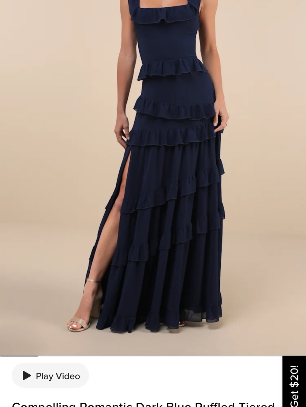Lulu's Dark Navy Ruffled Tiered Maxi Dress